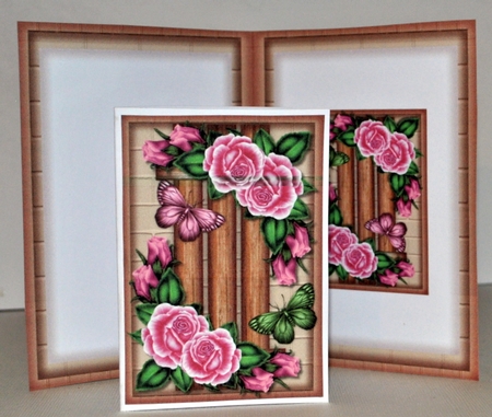 Trellis Pink Pastel Roses & Butterflies Mini Kit by Kristina Norbat
