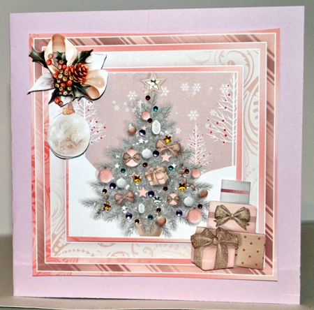 ROSE GOLD CHRISTMAS TREE 7.5 Decoupage & Insert Mini Kit by Kristina Norbat
