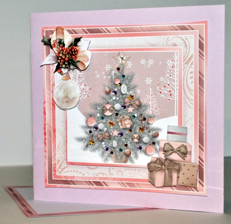 ROSE GOLD CHRISTMAS TREE 7.5 Decoupage & Insert Mini Kit by Kristina Norbat