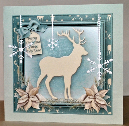 Simple Deer Christmas Card Front by Kristina Norbat