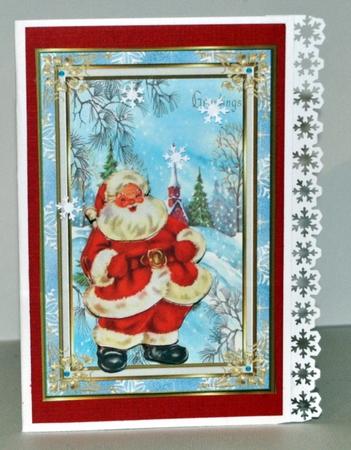 Jolly Santa Christmas Decoupage Topper by Kristina Norbat