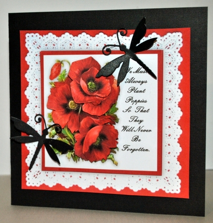We Must Always Plant Poppies 6 x 6 Card Topper With Decoupage by Kristina Norbat