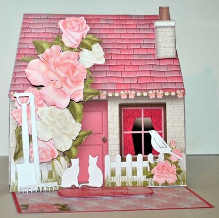 Roses Round the Door - Cottage Easel Card Mini Kit by Kristina Norbat