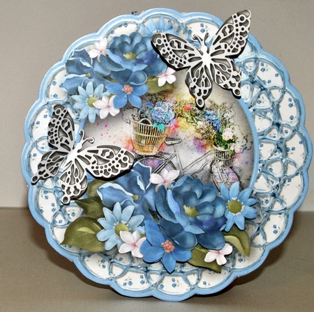 Bicycle with Flowers - Medallion Card Mini Kit by Kristina Norbat