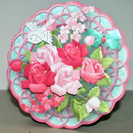 Pink Roses - Medallion Card Mini Kit by Kristina Norbat