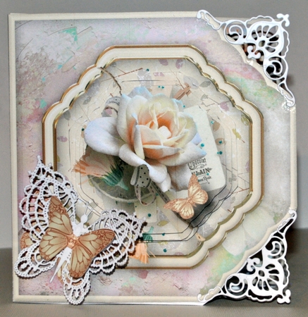 Cream Rose - Cut Corners Card Mini Kit by Kristina Norbat