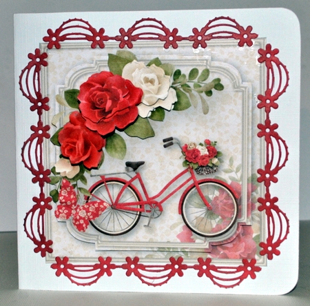 Flower Bicycle Decoupage Card Mini Kit by Kristina Norbat