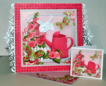 Hollyhock Garden Decoupage Card Mini Kit by Kristina Norbat
