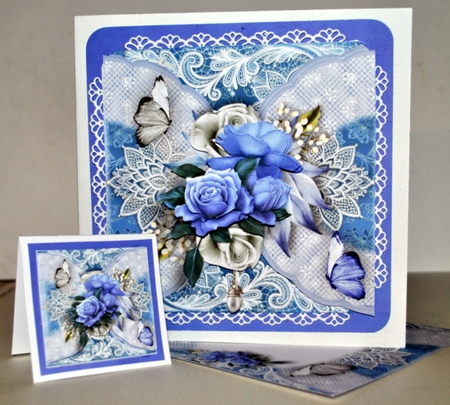 Flora And Lace Blue Rose  by Kristina Norbat