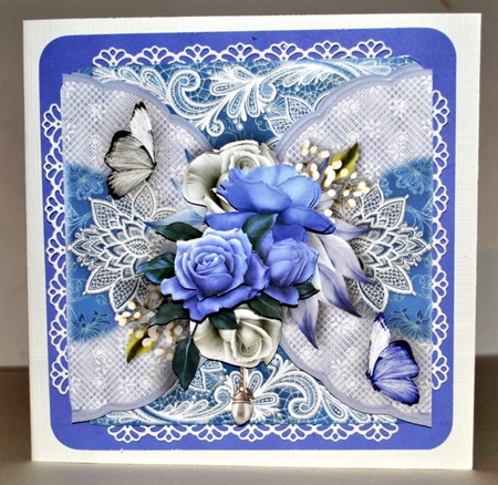 Flora And Lace Blue Rose  by Kristina Norbat