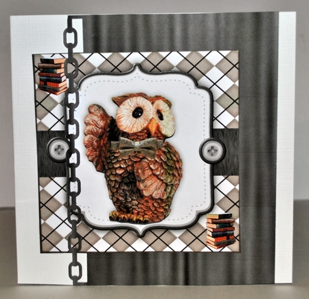 7x7 Quick Card  Wise Owl by Kristina Norbat