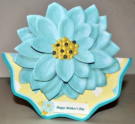 Chrysanthemum Wavy Edge Over the Top Decoupage Card Kit with Envelope & Inserts by Kristina Norbat