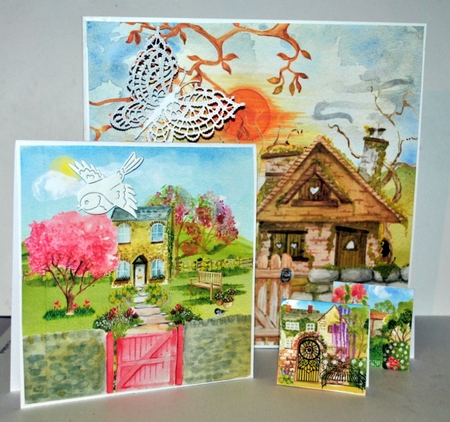 Country Cottage Watercolour Scenes 8x8 200 Dpi by Kristina Norbat