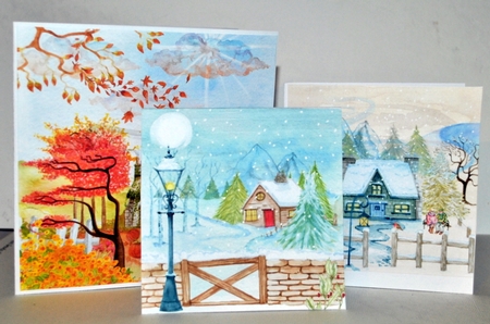 Country Cottage Watercolour Scenes 8x8 200 Dpi by Kristina Norbat