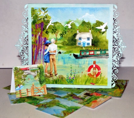 Along the Riverbank Watercolour Scenes 8x8 200 Dpi by Kristina Norbat