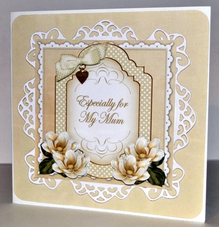 Cream Magnolia Especially for my Mum Fancy 7inch Decoupage Topper by Kristina Norbat