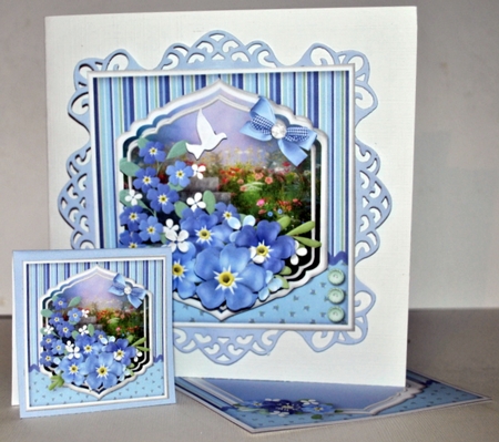 Forget-me-not Garden - Shaped Layers Card Mini Kit by Kristina Norbat