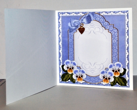 Blue Pansy Fancy Floral 7inch Insert Panel by Kristina Norbat