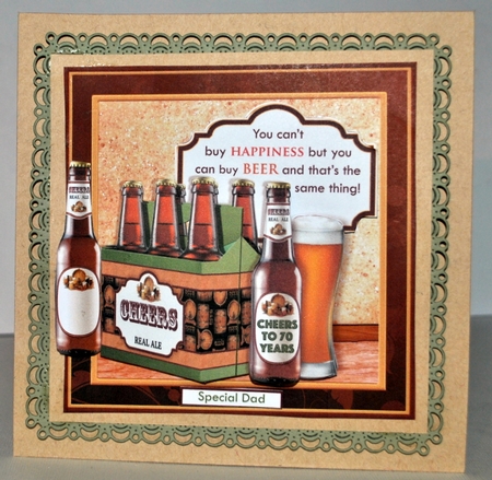 YOU CAN BUY BEER Humorous 7.5 Decoupage & Insert Mini Kit with ages by Kristina Norbat