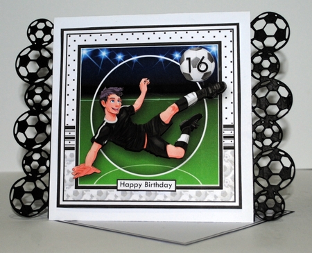 FOOTBALL STRIKERS White & Ethnic 7.5 Soccer Decoupage Bumper Kit set 2 by Kristina Norbat