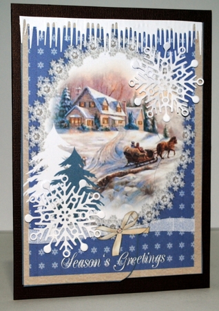Christmas Scene -Blue #1 by Kristina Norbat