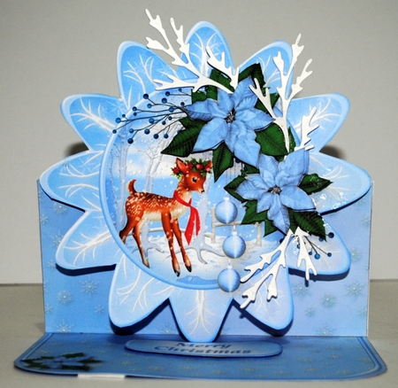 Christmas Deer - Shaped Easel Card Mini Kit by Kristina Norbat