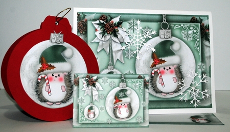 Hedgy With Candy Cane A5 Mini Kit by Kristina Norbat