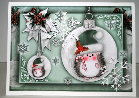 Hedgy With Candy Cane A5 Mini Kit by Kristina Norbat
