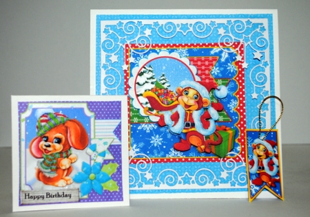  Christmas Cuties #1- 5 6x6 Card Kit by Kristina Norbat
