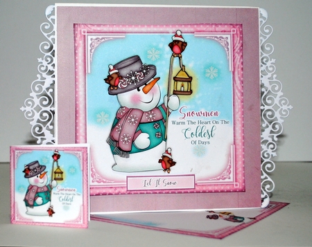 Snowmen Warm The Heart Pink Mini Kit by Kristina Norbat