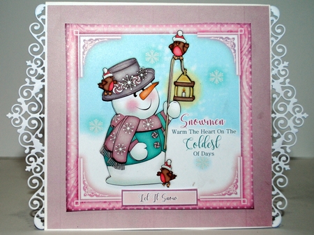 Snowmen Warm The Heart Pink Mini Kit by Kristina Norbat