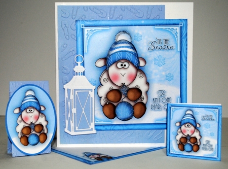Winter Knitting Sheep Mini Kit by Kristina Norbat