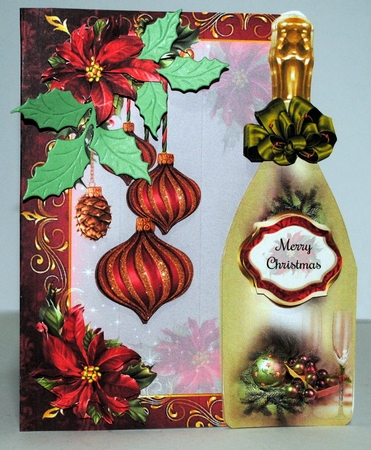 Christmas Decorations & Poinsettia Bottle Shaped Mini Page Kit by Kristina Norbat