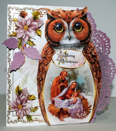 Owl Nativity Scene Christmas Shaped Mini Page Kit by Kristina Norbat