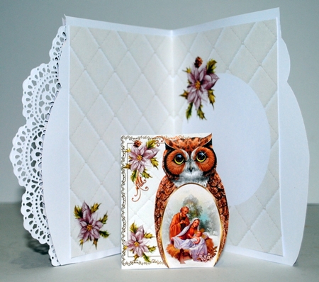Owl Nativity Scene Christmas Shaped Mini Page Kit by Kristina Norbat