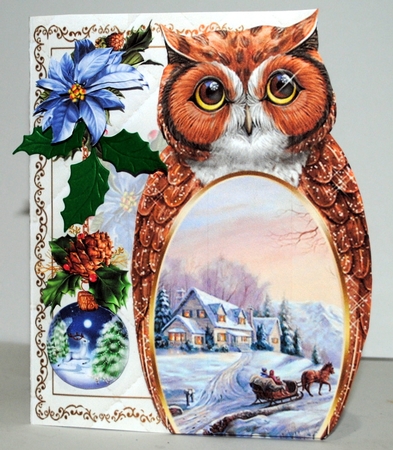 Owl Scenic Christmas Shaped Mini Page Kit by Kristina Norbat