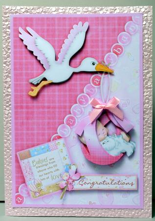 New Baby Girl & Stork Topper and Decoupage by Kristina Norbat