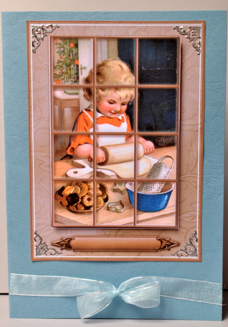 Baking Christmas Cookies - Window Tile Card by Kristina Norbat