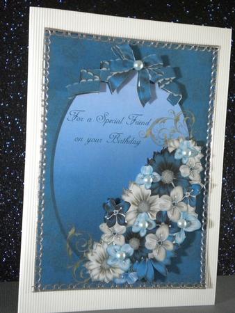 Special Friend Birthday Blue Floral by Kristina Norbat