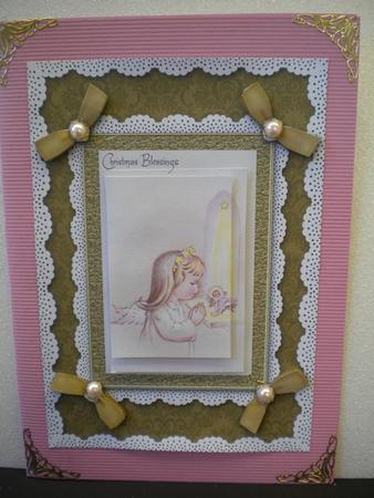 Christmas Prayers A5 Lace N Bows Card Front Step by Step by Kristina Norbat