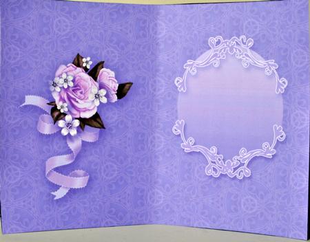 Lilac Roses on a Lace Fan Matching A5 Insert by Kristina Norbat