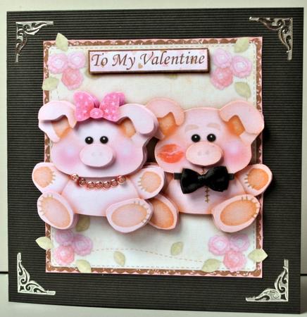 Hogs and Kisses Valentine's Day Topper and Decoupage by Kristina Norbat