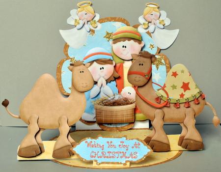 Giant Easel Tableau 3D Card Kit - Nativity by Kristina Norbat
