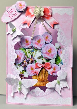 3D Corner Card Kit - Roses & Butterflies by Kristina Norbat