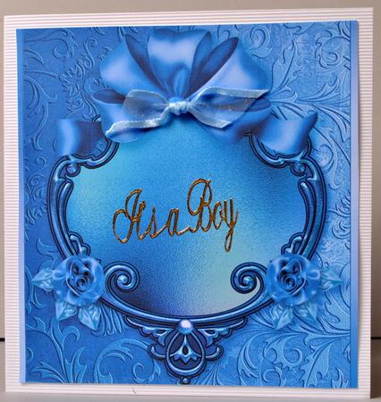 Dark Blue and Taupe Shiny Frame Card Fronts by Kristina Norbat