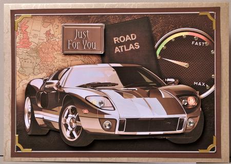 Gold Sports Car Decoupage by Kristina Norbat