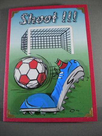 Shoot Football Card Front with Decoupage by Kristina Norbat