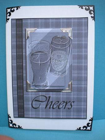 Embossed Guiness Plaque Card Front and Layers by Kristina Norbat
