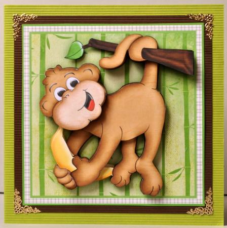 Top Banana Valentine or Birthday Topper Decoupage by Kristina Norbat