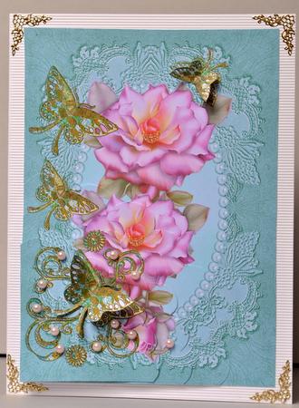 Mint Butterflies and Roses by Kristina Norbat